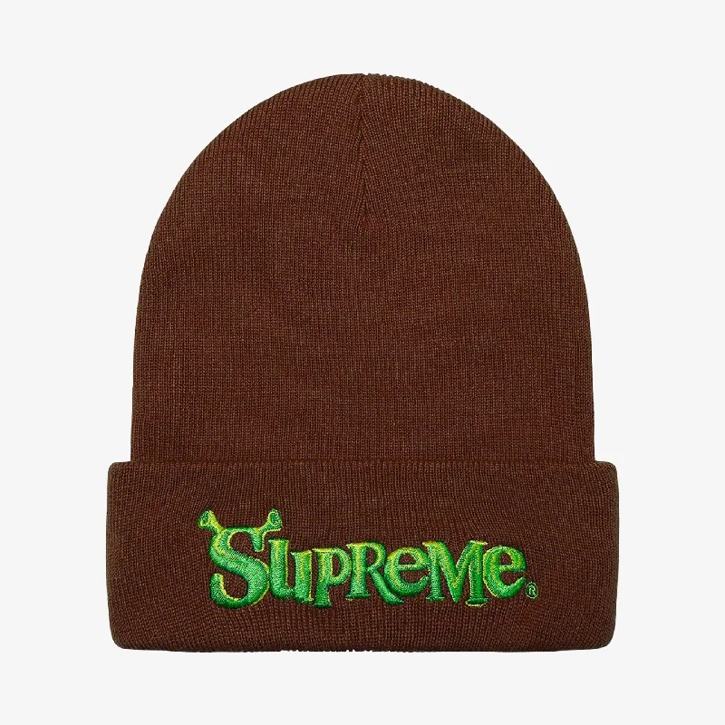 Retro baseball cap with classic team colors -Supreme Beanie 'Shrek' Brown (FW21)