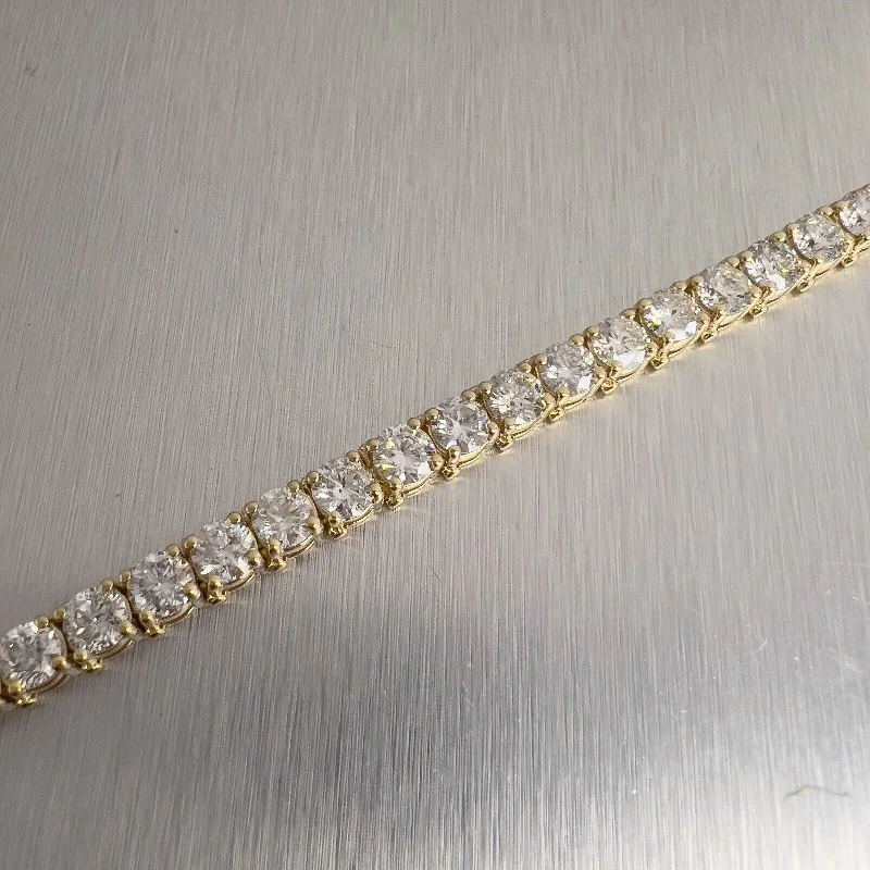 Bangles with blue quartz for cool tones -14k Yellow Gold Diamond Tennis Bracelet 16.12ctw G-H SI2 7.00" 17.5g