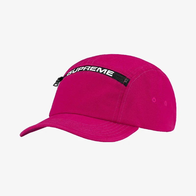 Bright neon cap for bold visibility needs -Supreme Top Zip Camp Cap Magneta (FW21)