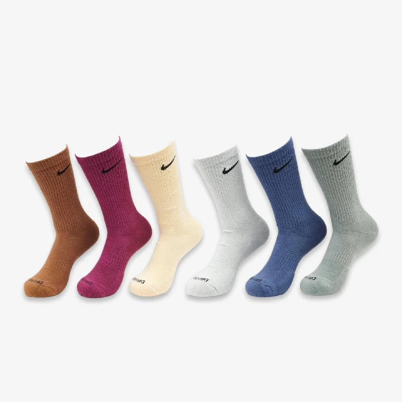 Soft cotton cap with breathable mesh back -Nike Everyday Plus Cushioned High Training Crew Socks (6 Pack) Multi-Color / Dark Pastel SX6897-905