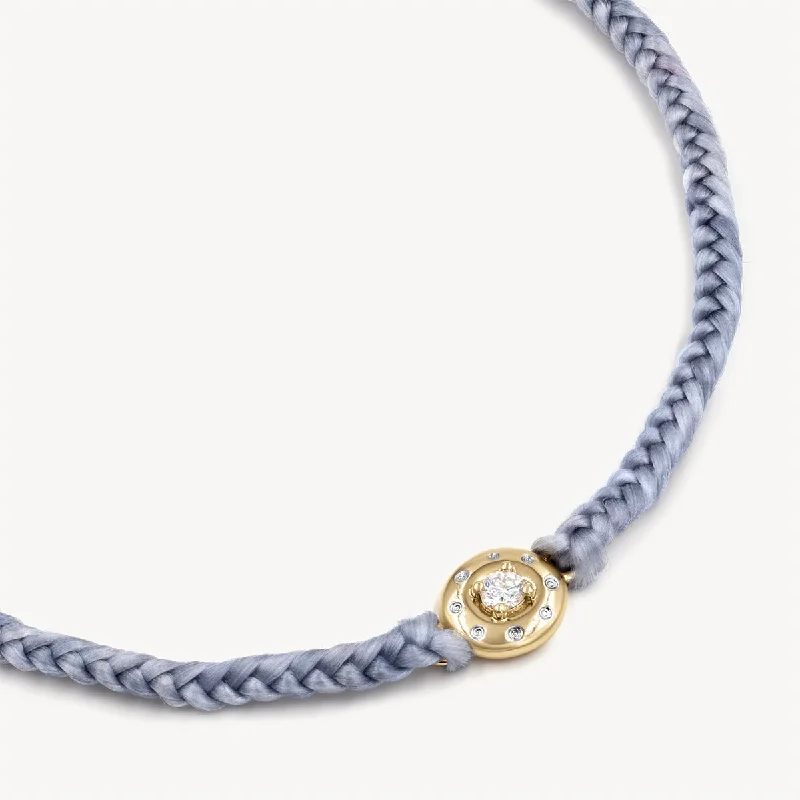 Bracelets with lotus motifs for spiritual vibe -Braided Silk Diamond Bracelet