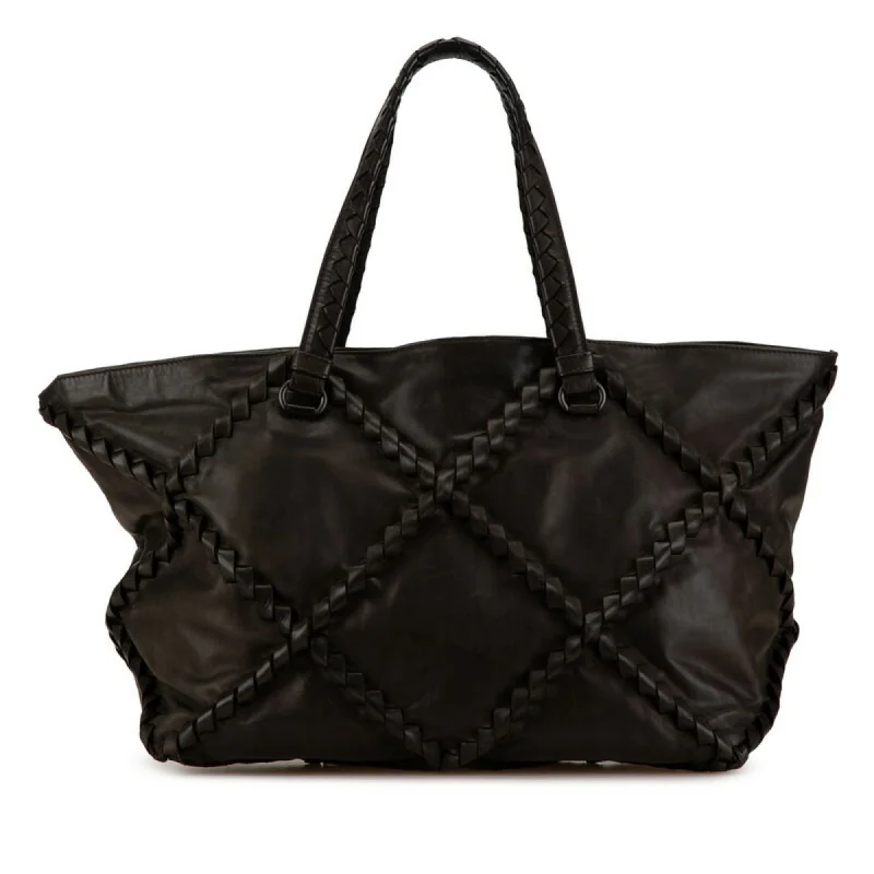 Handle bags with modern cutouts for style -Bottega Veneta  Leather Handbag Tote Bag (Pre-Owned)