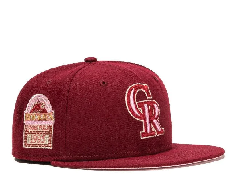 Lightweight cap with quick-dry fabric finish -New Era x MLB Red Velvet 'Colorado Rockies Inaugural' 59Fifty Patch Fitted Hat (Hat Club Exclusive)