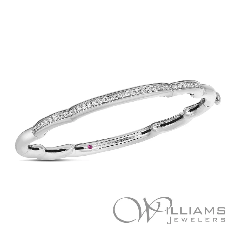 Bangles with pave-set diamonds for dazzle -Roberto Coin Cialoma 18 Karat Diamond Bracelet