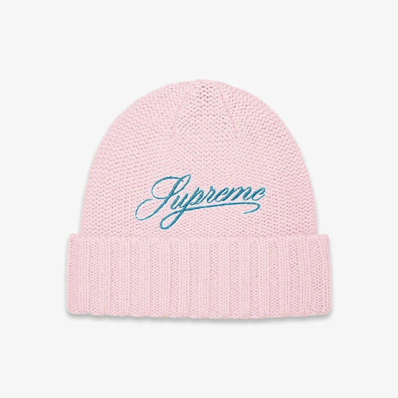 Mesh dad cap for ventilated hot days -Supreme Beanie 'Script Logo' Pink (FW21)