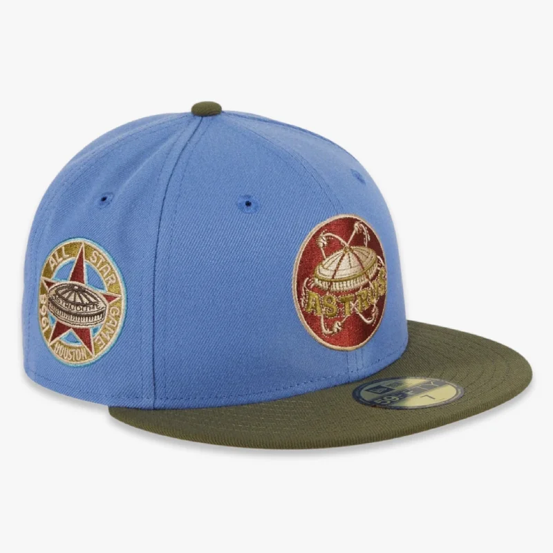 Fitted snapback cap for modern tight fit -New Era x MLB Great Outdoors 'Houston Astros 1968 All-Star Game' 59Fifty Patch Fitted Hat (Hat Club Exclusive)