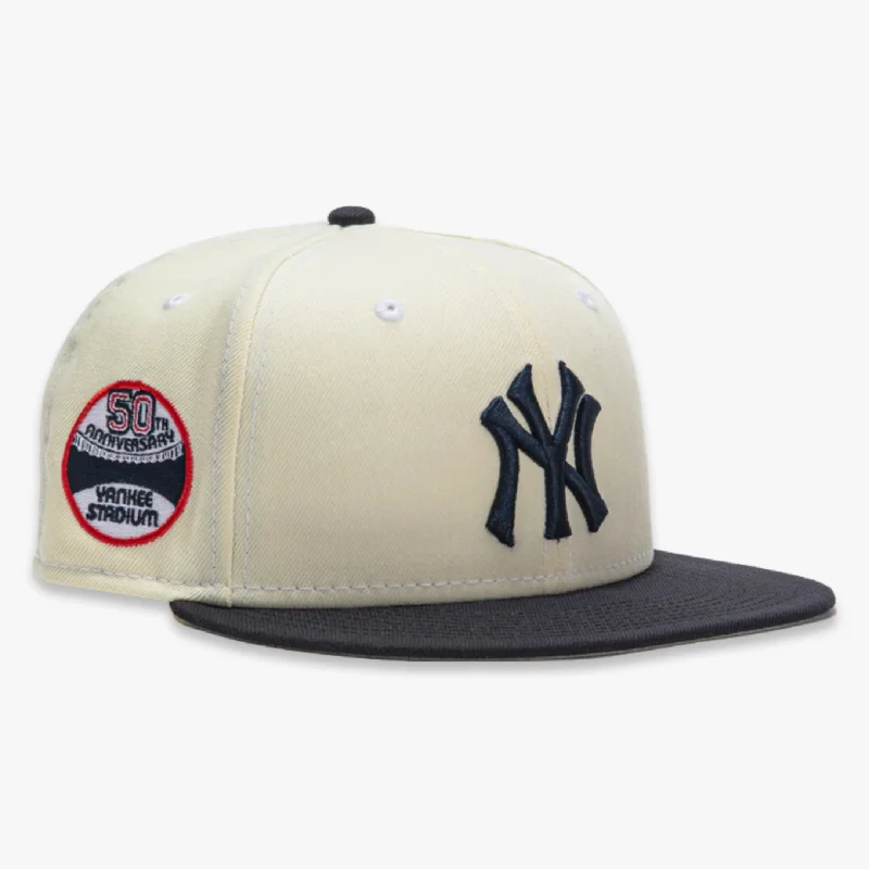 Soft cotton cap for all-day wear ease -New Era x MLB White Dome 'New York Yankees 50th Anniversary Yankee Stadium' 59Fifty Patch Fitted Hat (Hat Club Exclusive)