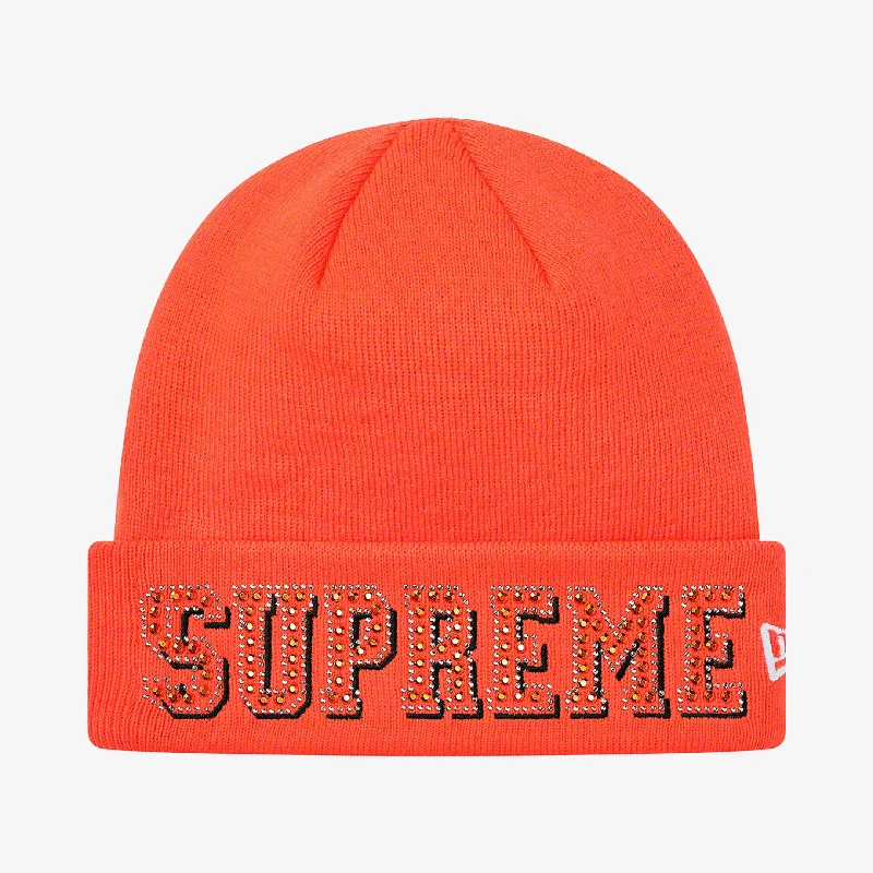 Bright neon cap for bold visibility needs -Supreme x New Era Beanie 'Gems' Orange (SS20)