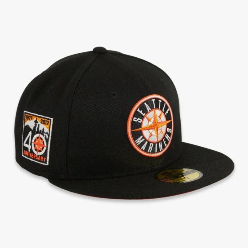 Lightweight cap for summer hiking trails -New Era x MLB Glow My God 'Seattle Mariners 40th Anniversary' 59Fifty Patch Fitted Hat (Hat Club Exclusive)