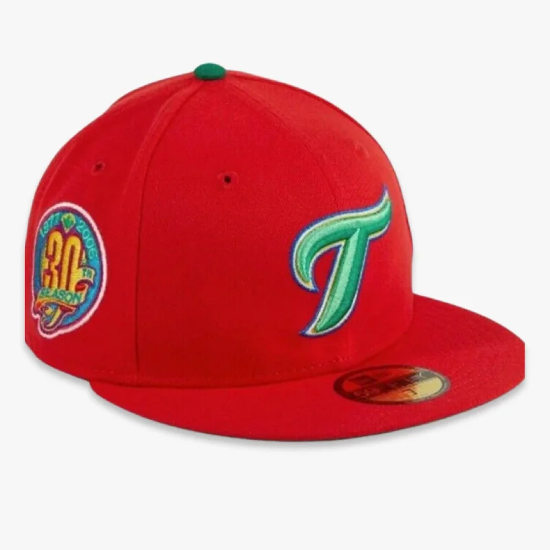 Adjustable cap with sturdy velcro closure -New Era x MLB Cereal Pack 'Toronto Blue Jays 30th Anniversary' (Lucky Charms) 59Fifty Patch Fitted Hat (Hat Club Exclusive)