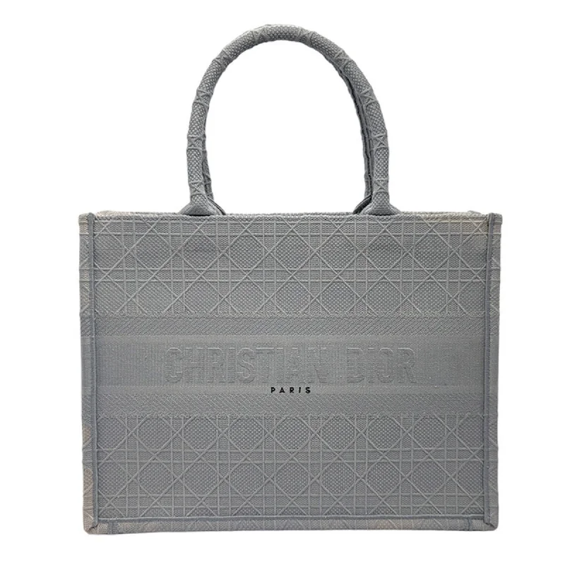 Handle bags with woven fabric for texture -Christian Dior  Canvas Handbag Tote Bag (Pre-Owned)