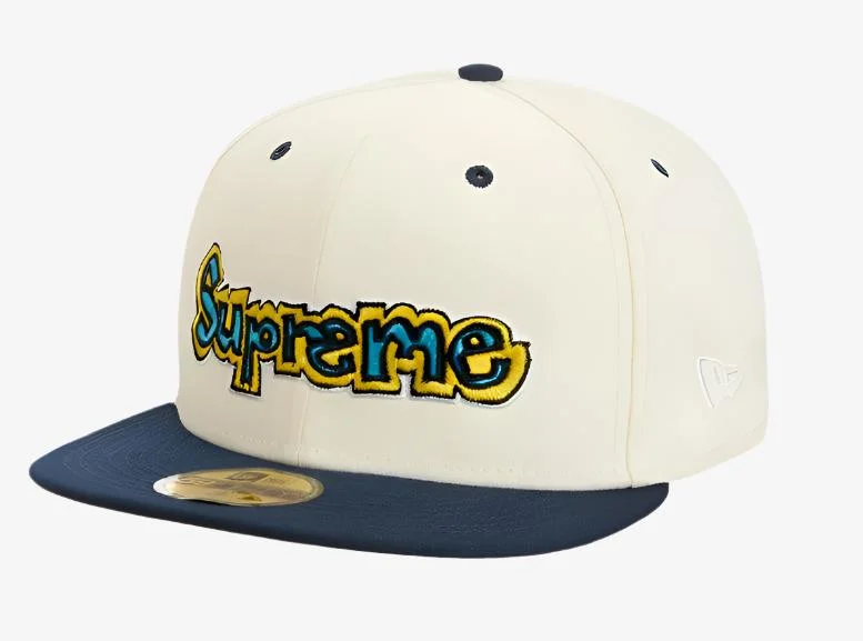 Adjustable cap with sturdy velcro closure -Supreme x New Era Fitted Hat 'Gonz Logo' Natural (SS21)