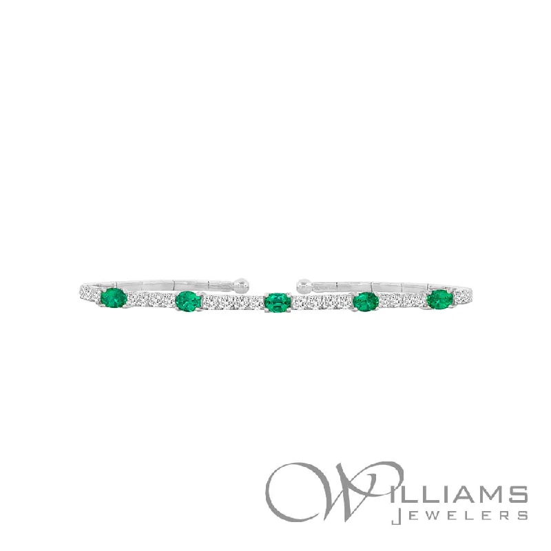 Bangles with faceted garnet for deep shine -Williams Signature 18 Karat Emerald Bracelet