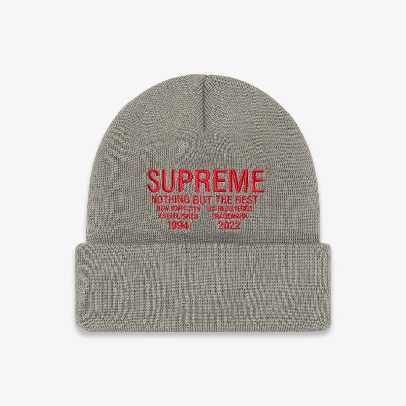 Black snapback cap for sharp modern looks -Supreme Beanie 'Nothing But' Grey (FW22)