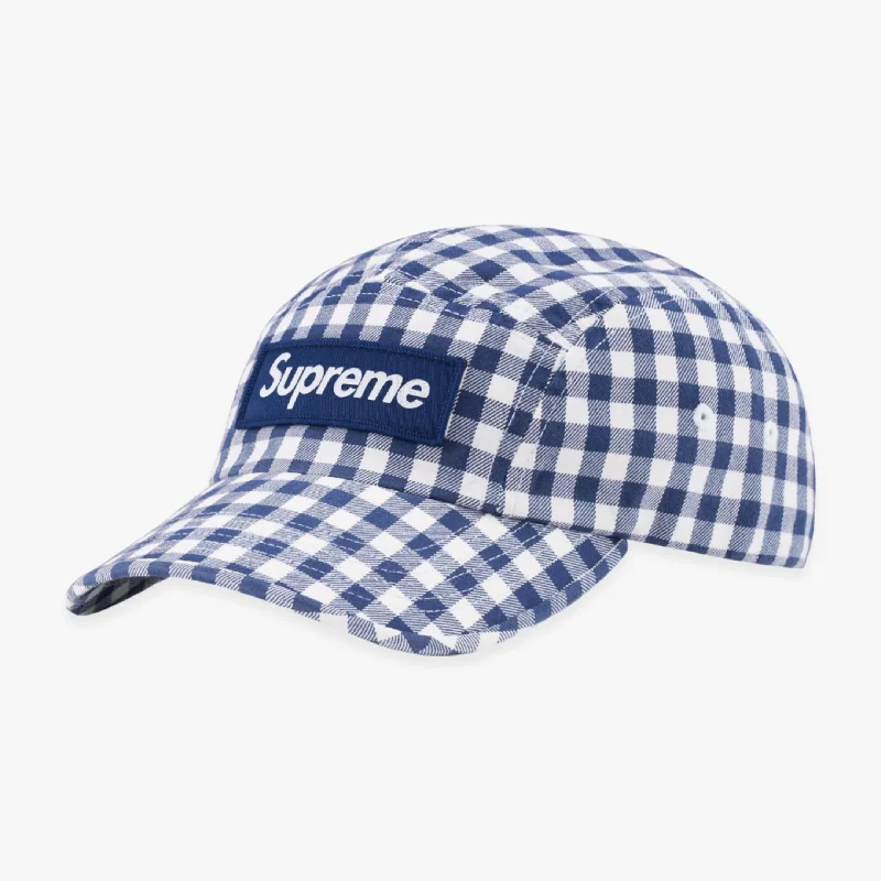 Graphic dad cap for quirky personality shine -Supreme Camp Cap 'Gingham' Navy (SS23)