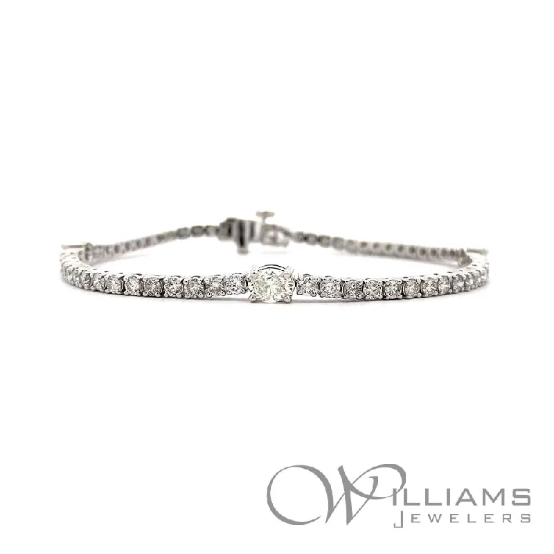 Bracelets with lotus motifs for spiritual vibe -Williams Signature 14 Karat Diamond Bracelet