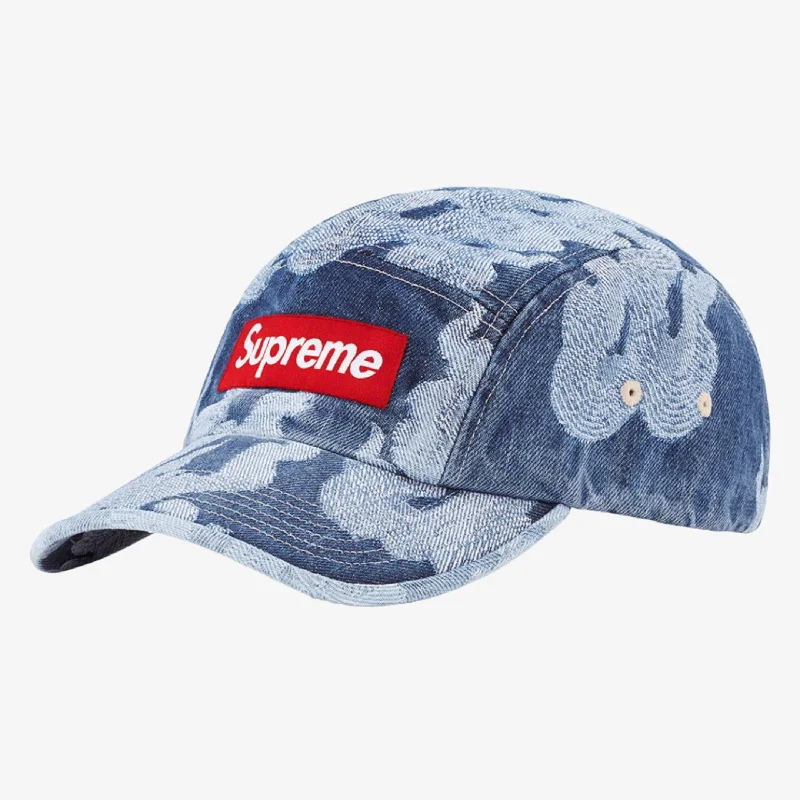 Lightweight sports cap for active workout days -Supreme Denim Camp Cap 'Flames Jacquard' Washed Indigo (SS23)