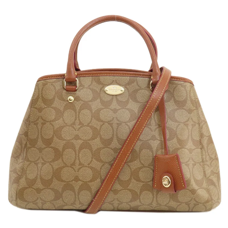 Handle bags with woven fabric for texture -Coach Signature  Signature Line Tote Bag (Pre-Owned)