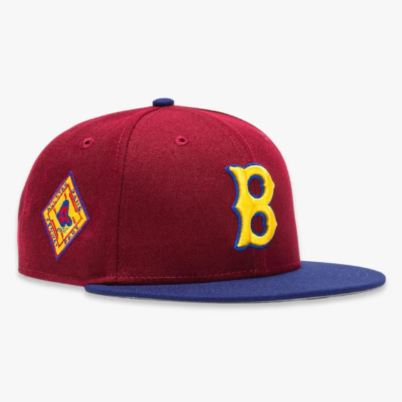 Designer trucker cap with signature brand patch -New Era x MLB Sangria 'Boston Red Sox 1946 All-Star Game' 59Fifty Patch Fitted Hat (Hat Club Exclusive)