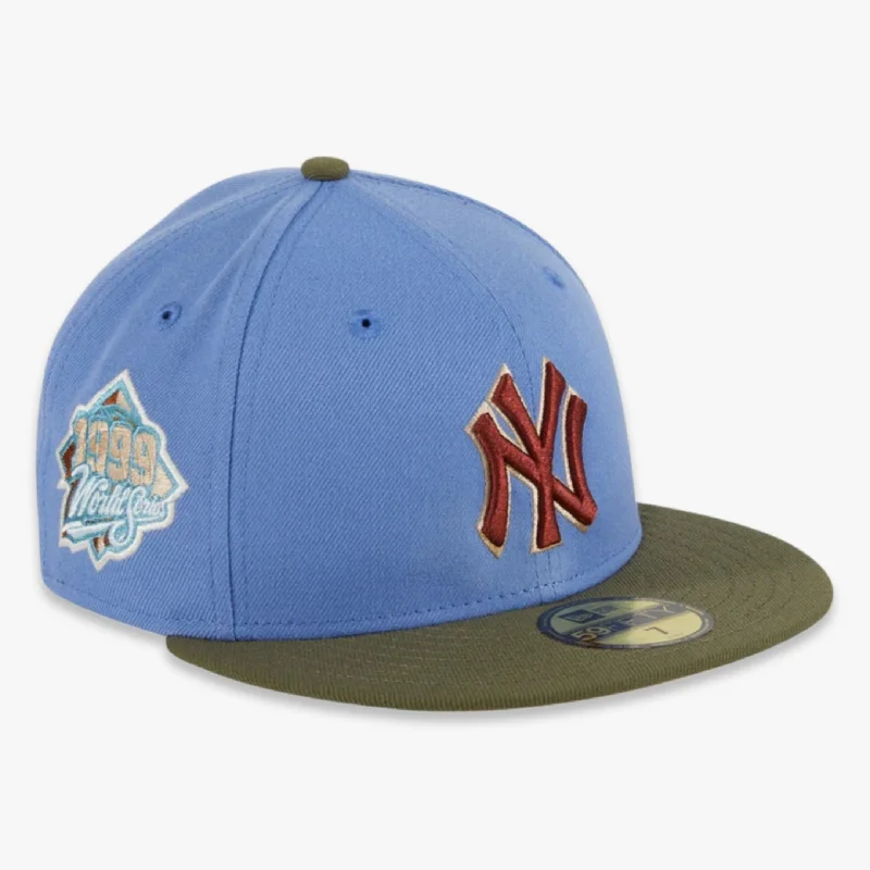 Black baseball cap for sleek all-black looks -New Era x MLB Great Outdoors 'New York Yankees 1999 World Series' 59Fifty Patch Fitted Hat (Hat Club Exclusive)