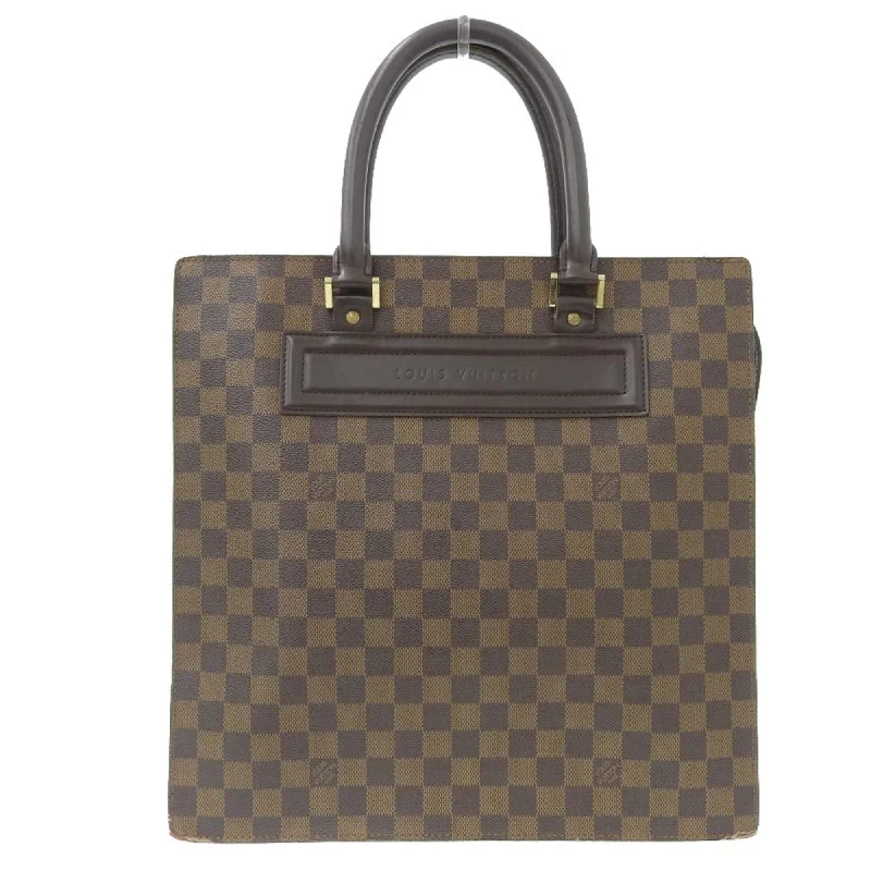 Handle bags with soft fabric for comfort -Louis Vuitton Damier Damier Canvas Ebene Handbag Tote Bag (Pre-Owned)