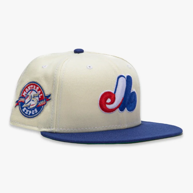 Classic baseball cap for casual everyday wear -New Era x MLB White Dome 'Montreal Expos 25th Anniversary' 59Fifty Patch Fitted Hat (Hat Club Exclusive)