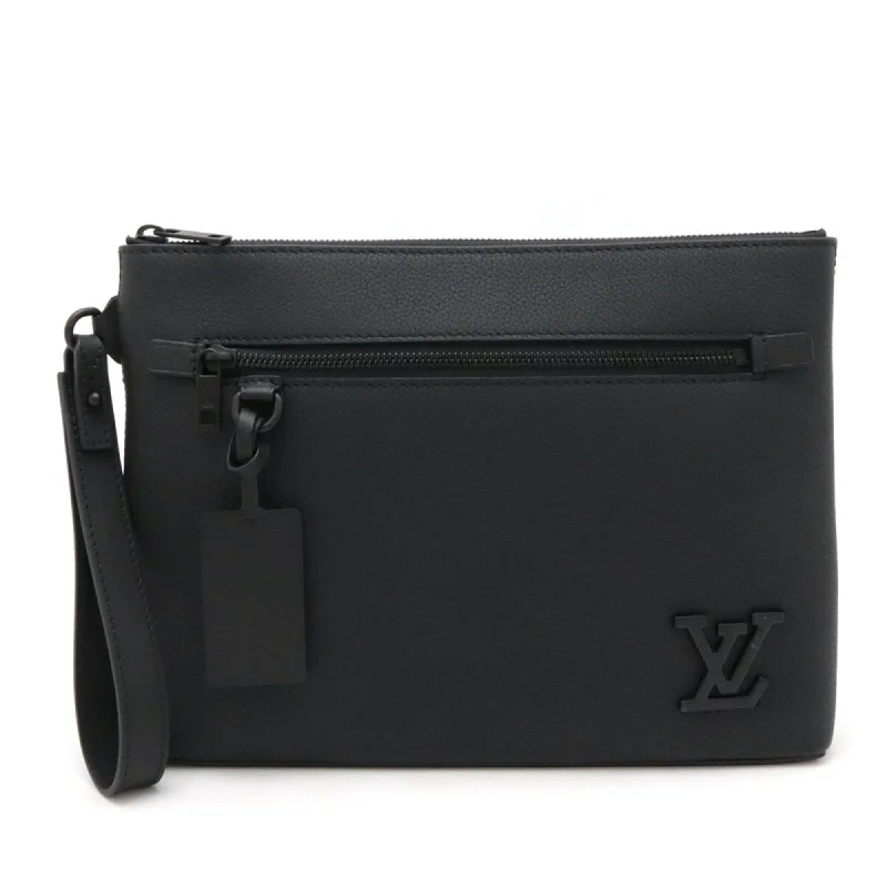 Handle bags with fun slogans for personality -Louis Vuitton  Leather Clutch Bag (Pre-Owned)