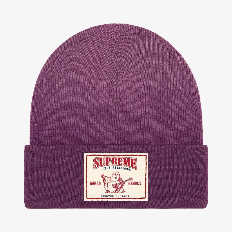 Adjustable snapback cap for easy fit tweaks -Supreme x True Religion Beanie Purple (FW21)