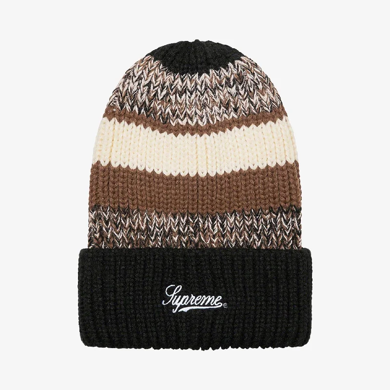 Camouflage cap for hunting trip essentials -Supreme Beanie 'Mixed Stripe' Black (FW21)