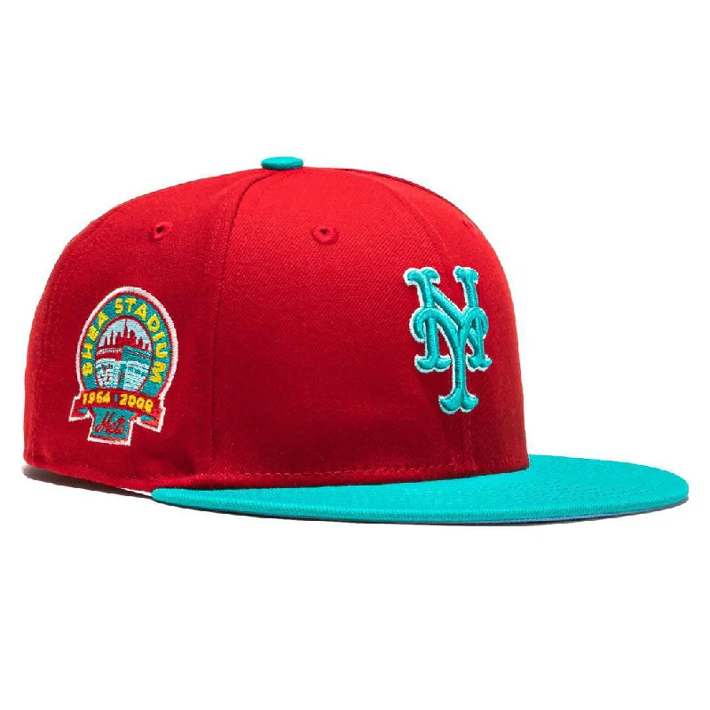 Minimal snapback cap for clean urban style -New Era x MLB Captain Planet 2.0 'New York Mets Shea Stadium' 59Fifty Patch Fitted Hat (Hat Club Exclusive)