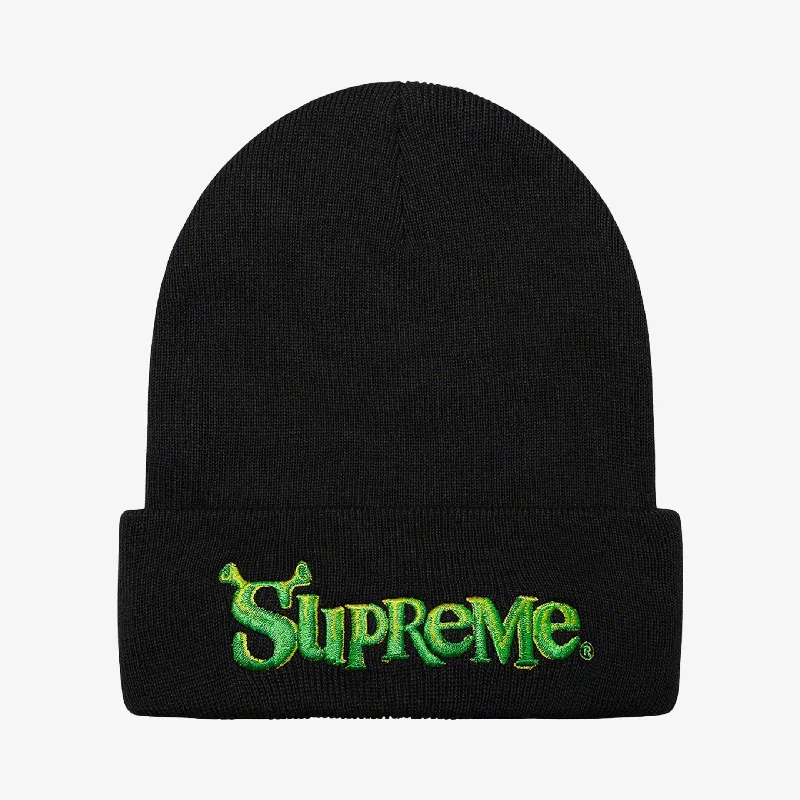 Wool trucker cap for warm stylish wear -Supreme Beanie 'Shrek' Black (FW21)