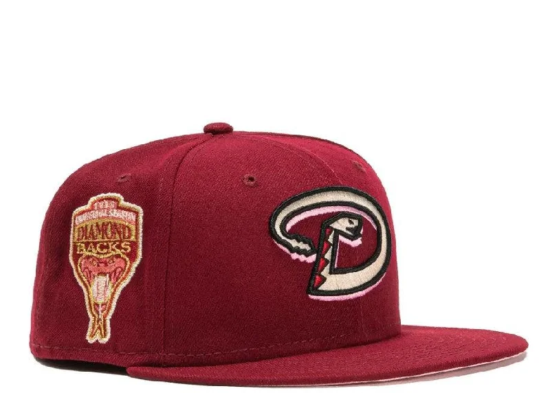 Minimal dad cap for understated charm -New Era x MLB Red Velvet 'Arizona Diamondbacks 1998 Inaugural' 59Fifty Patch Fitted Hat (Hat Club Exclusive)