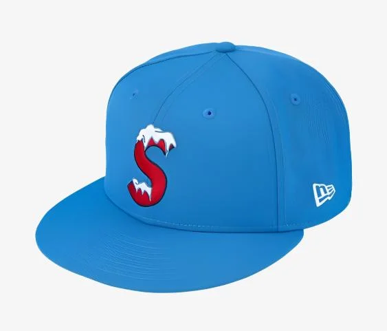 Trucker cap with funny slogan prints -Supreme x New Era Fitted Hat 'S Logo' Bright Blue (FW20)