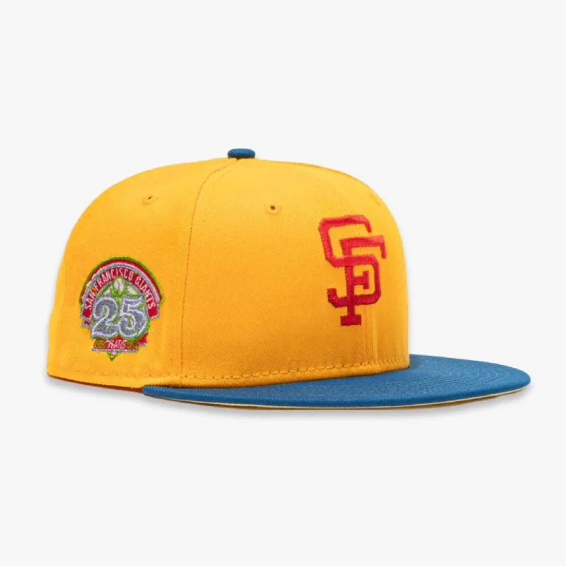 Fitted baseball cap for team uniform fit -New Era x MLB Beer Pack 'San Francisco Giants 25th Anniversary' 59Fifty Patch Fitted Hat (Hat Club Exclusive)