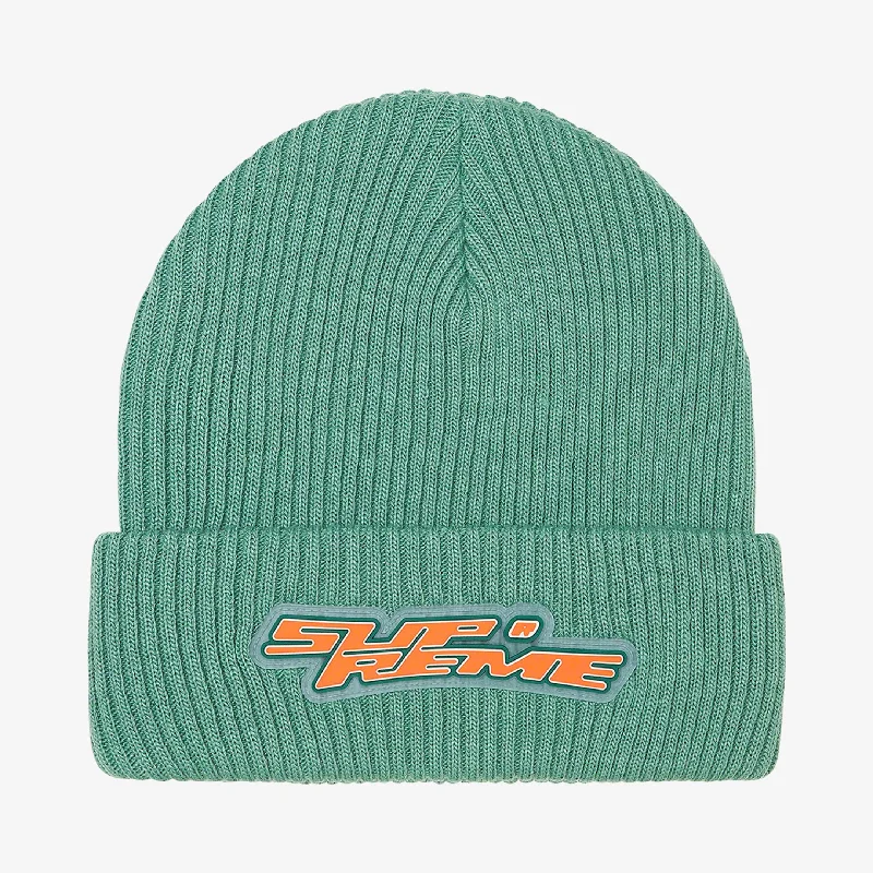 Trucker mesh cap for ventilated cool wear -Supreme Patch Beanie 'Raised Logo' Sage (FW21)