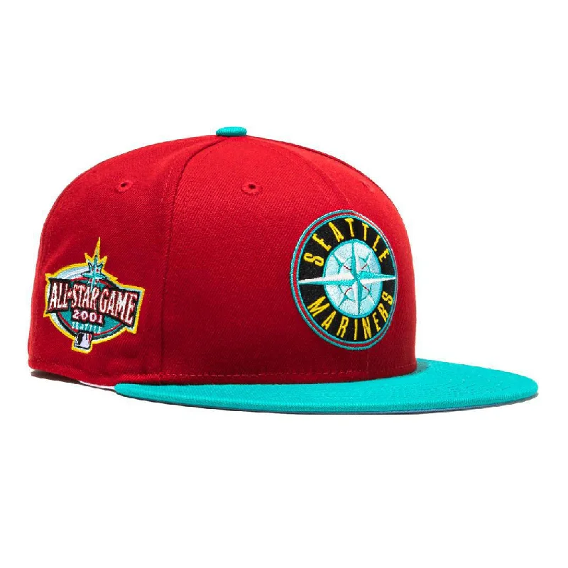 Camouflage cap with adjustable strap back -New Era x MLB Captain Planet 2.0 'Seattle Mariners 2001 All-Star Game' 59Fifty Patch Fitted Hat (Hat Club Exclusive)