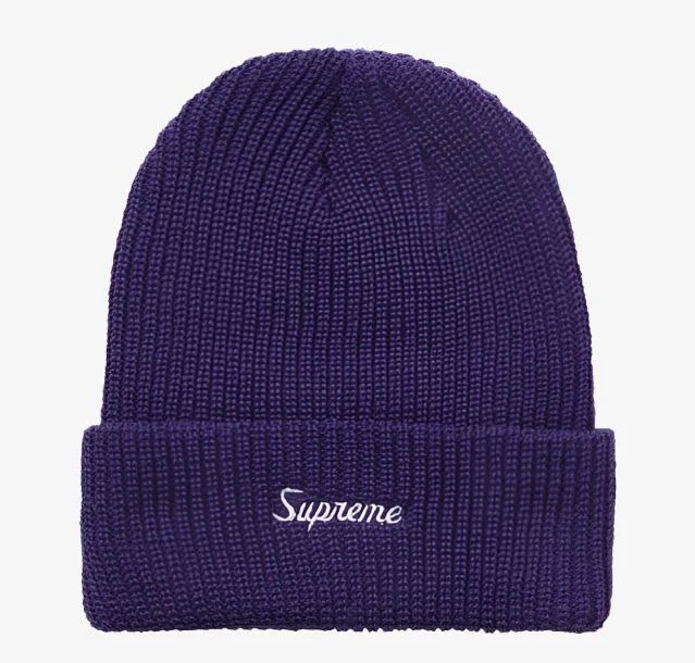 Team logo cap for loyal fan support -Supreme Loose Gauge Beanie Purple (FW21)