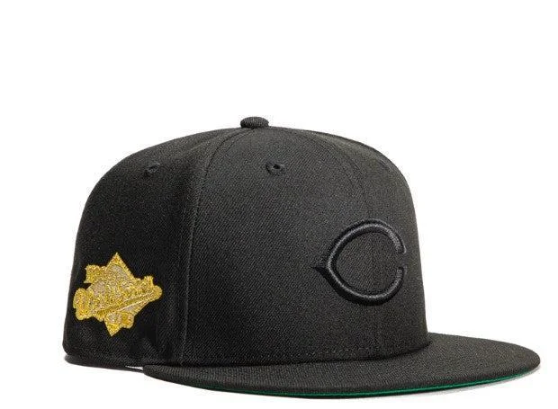 Lightweight running cap for marathon race days -New Era x MLB Gold Digger 'Cincinnati Reds 1990 World Series' 59Fifty Patch Fitted Hat (Hat Club Exclusive)