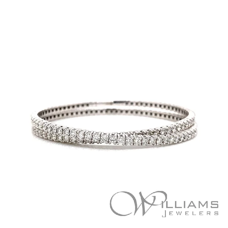 Bangles with raw sapphire for rugged chic -Williams Signature Tit/14k Diamond Bracelet