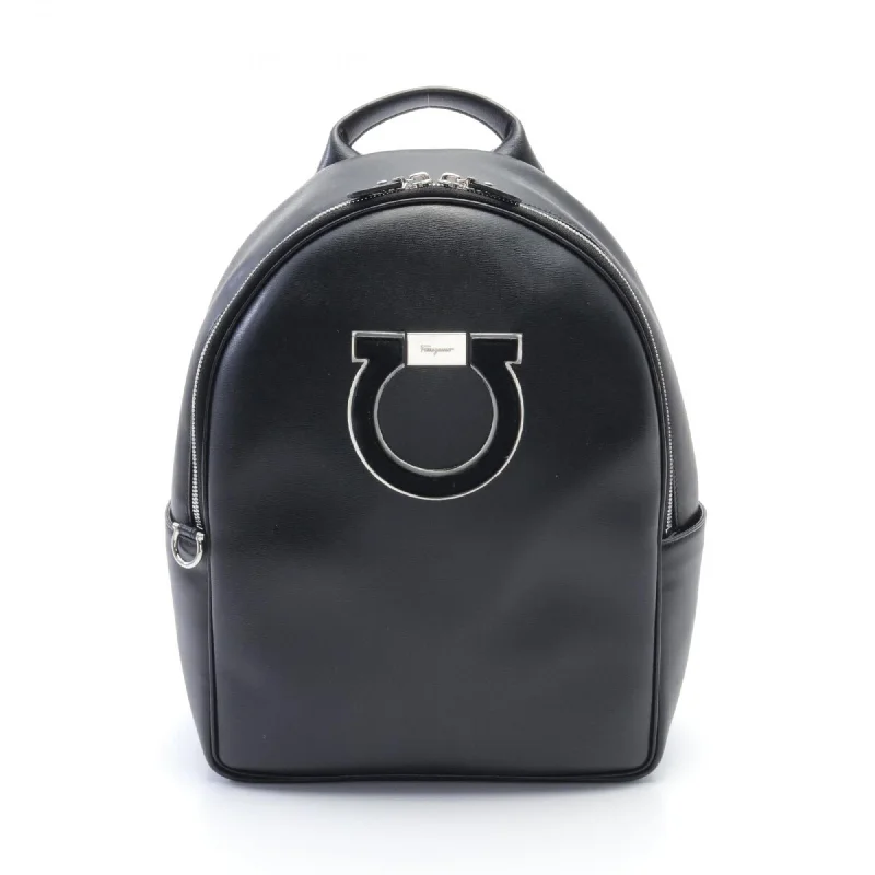 Small handle bags perfect for quick trips -Salvatore Ferragamo Gancini  Leather Backpack (Pre-Owned)