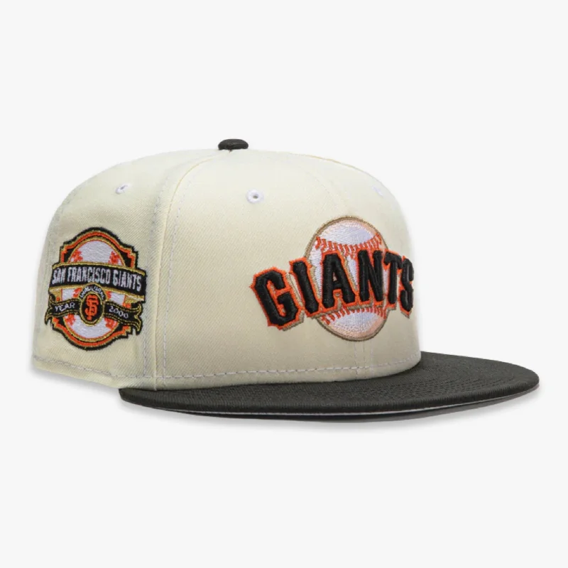 Premium cap with leather strap accent -New Era x MLB White Dome 'San Francisco Giants 25th Anniversary' 59Fifty Patch Fitted Hat (Hat Club Exclusive)