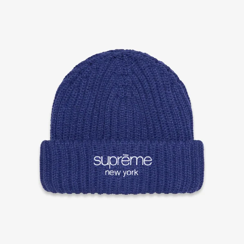 Embroidered sports cap for team pride display -Supreme Beanie 'Ribbed' Dark Royal (FW22)