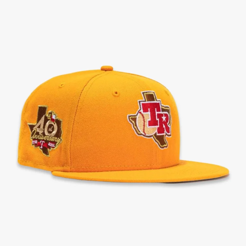 Embroidered name cap for unique personal touch -New Era x MLB Beer Pack 'Texas Rangers 40th Anniversary' 59Fifty Patch Fitted Hat (Hat Club Exclusive)