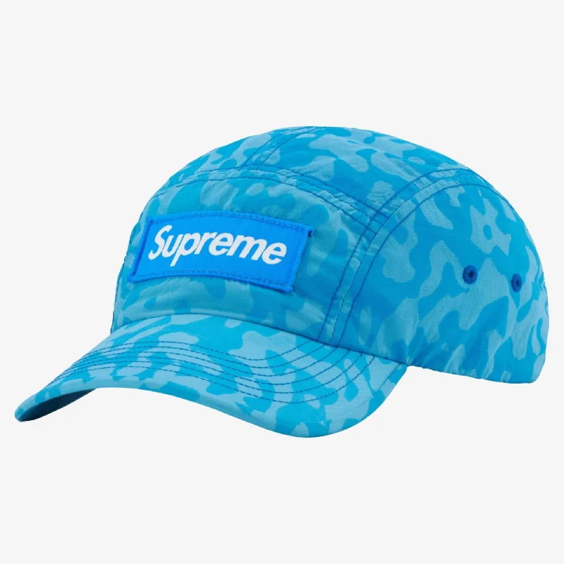 Lightweight cap for easy travel packing -Supreme Nylon Camp Cap 'Overdyed Camo' Blue (SS23)