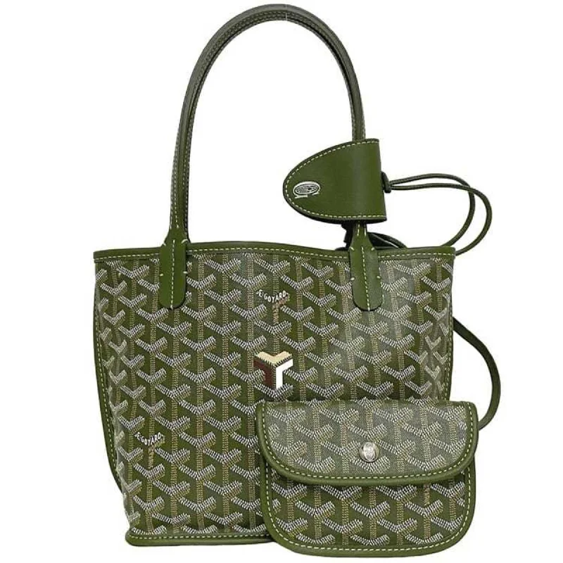 Handle bags with drawstring accents for style -Goyard  Canvas Leather Tote Bag (Pre-Owned)