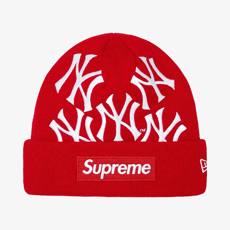 Lightweight cap for summer hiking trails -Supreme x MLB New York Yankees x New Era Beanie 'Box Logo' Red (FW21)