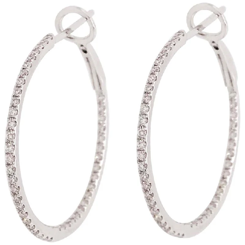 Best hoop earrings with cubic zirconia for a budget-friendly, dazzling look-Diamond Inside Out Hoop Earrings