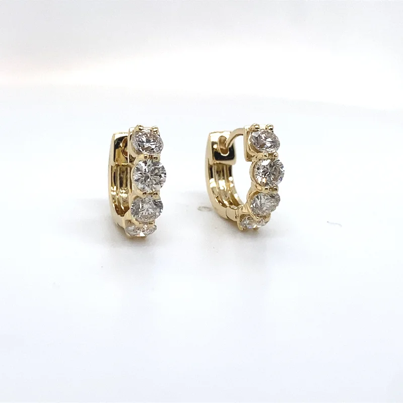 Stylish hoop earrings with diamond accents for an elegant and sparkling effect-1.5ct Diamond Huggie Hoops