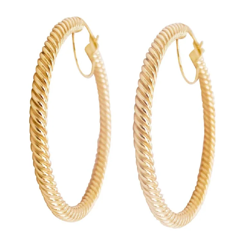 Best hoop earrings with cubic zirconia for a budget-friendly, dazzling look-14 Karat Gold Twisted Hoop Earrings