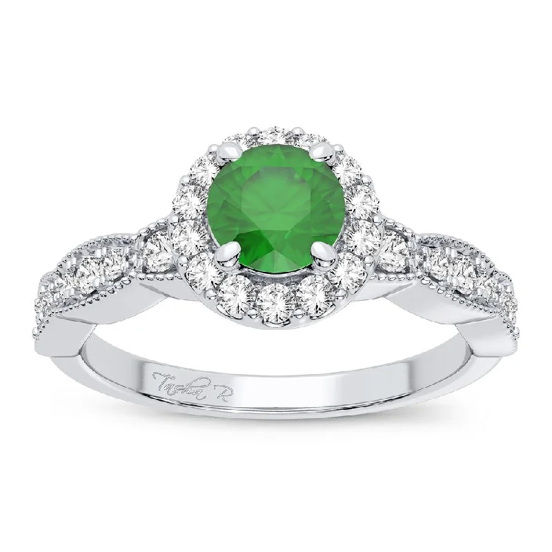 Best hoop earrings with stacked layers for a dimensional and bold look-14K 0.28CT Diamond Emerald Ring